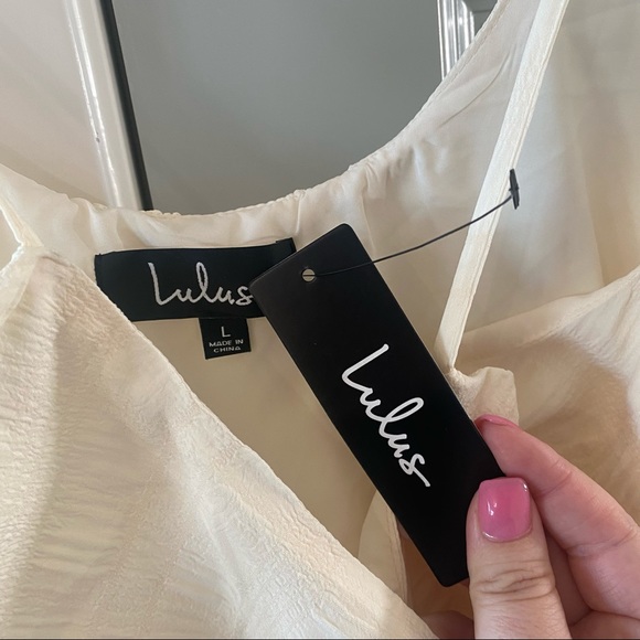 Lulu’s Dress Maxi NWT Magical Soiree Cream Sleeveless Tiered - Picture 5 of 6